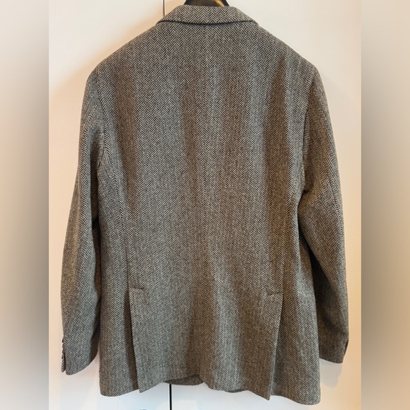 TODD SNYDER MADISON HERRINGBONE SPORT COAT BLAZER BLACK CREAM $700 44L Long - Picture 2 of 10